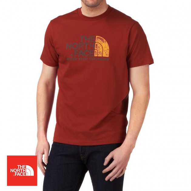 Mens The North Face Rust T-Shirt - Rhubarb Red