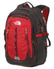 The North Face Surge II Rucksack - TNF Red and Asphalt Grey