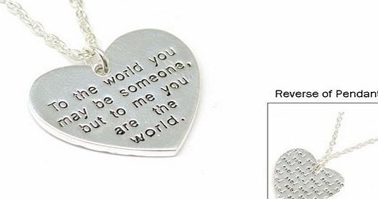 The Olivia Collection TOC 2 Sided To The World You May Be 1 Person... Love Heart Pendant, 16`` Chain