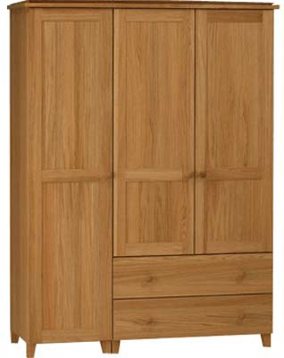 The Pine Factory MARLBOROUGH TRIPLE OAK WARDROBE WITH DRAWERS