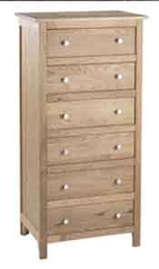 OAK CHEST OF DRAWERS 6 DRAWER
