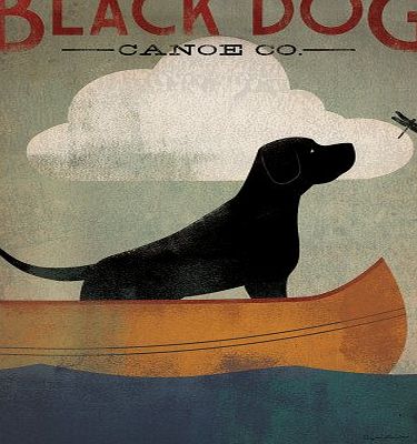 The Poster Corp Black Dog Canoe Poster Print by Ryan Fowler (22 x 28)