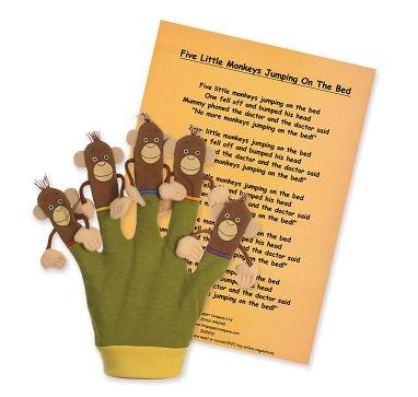 The Puppet Company Five Little Monkeys Song Mitten