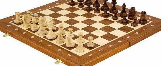 The Regency Chess Company 16` Tournament chess set. Folding inlaid board and Staunton pieces