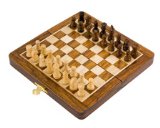 7 Inch Lacquered Golden Rosewood Magnetic travel Chess Set