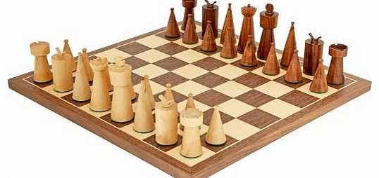 Art Deco Walnut Chess Set