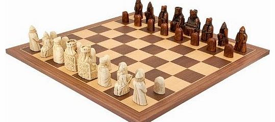 The Regency Chess Company The Isle Of Lewis Walnut and Maple Chess Set