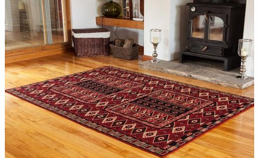 Dark Red Classic Vintage Living Room Rug - 4 Sizes Available