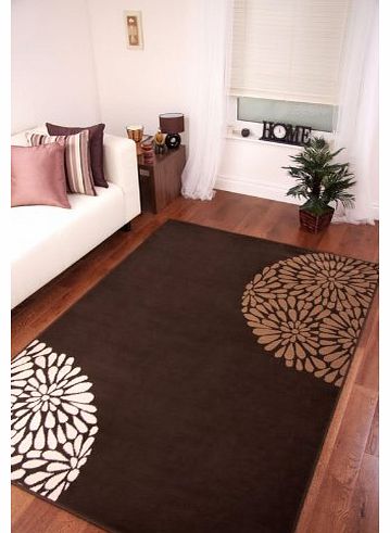 LARGE CONTEMPORARY CHOCOLATE BROWN BEIGE IVORY RUG SHIRAZ