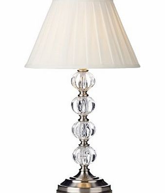 The Shade Boutique Tyso Satin Silver Table Touch Lamp with White Pleated Shade