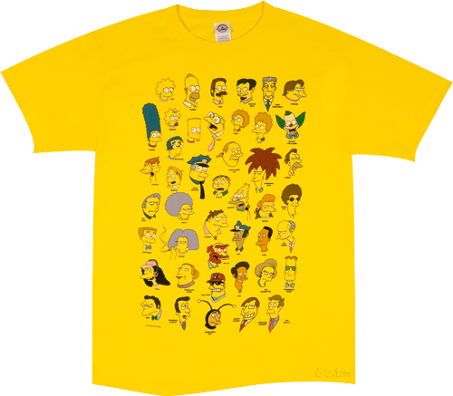 Simpsons Characters Men` T-Shirt