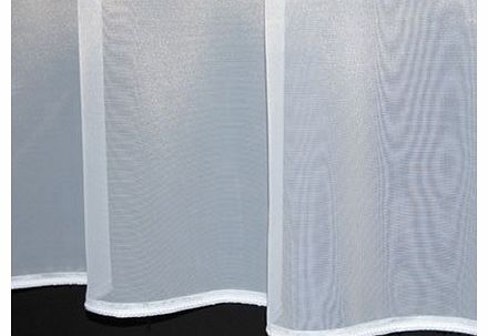 Sue. Plain lead weighted voile net curtain. 45 inch drop. Finished in White. Sold by the Metre
