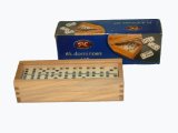 The Traditional Games Co Ltd Double Six Dominoes with Spinners in Wood Box with Slide Lid