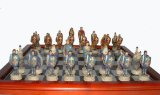 The Traditional Games Co Ltd King Arthur Hand Decorated Chess Set with Board (AB002)