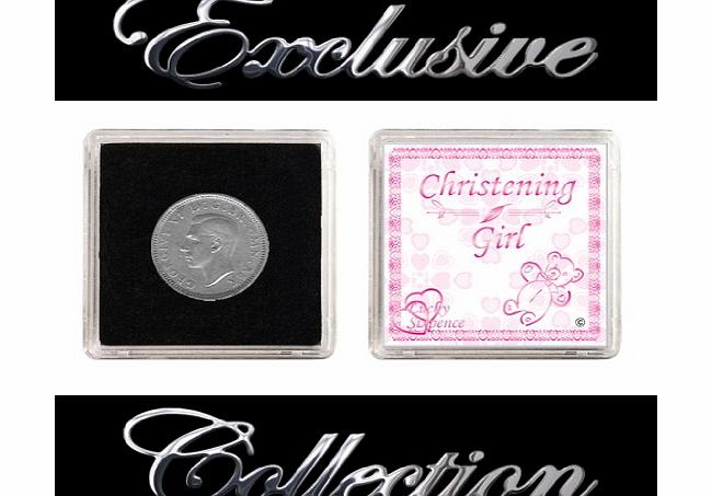 The Traditional Gift Co LUCKY SIXPENCE FOR CHRISTENING ``GIRL``