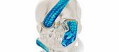 Alias silver skull blue snake ring