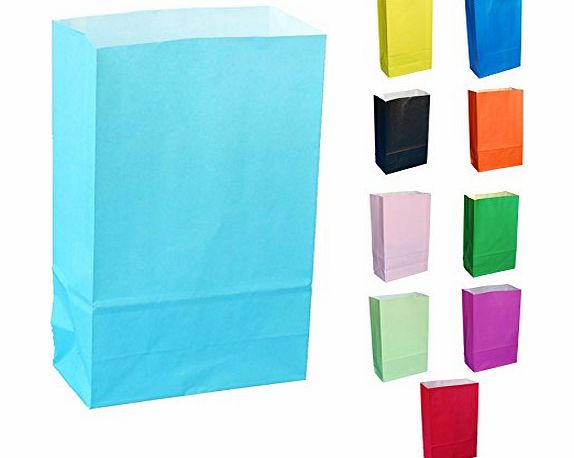 Thepaperbagstore 25 LIGHT (EGGSHELL) BLUE PAPER PARTY BAGS - CHOOSE YOUR COLOUR