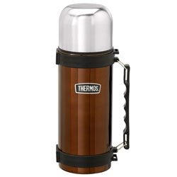 Heritage Steel Flask with Handle 1 Litre Brown
