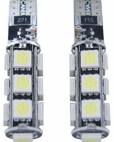 2 Pieces of W5W T10 501 Error Free Canbus Xenon White 13 5050 SMD LED 360 Degree Lighting Car Interior Reading Dashboard Light Bulbs