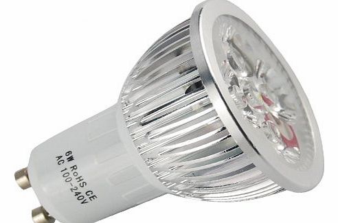 4x Energy Efficient GU10 Warm White 6W LED CE RoHS Bulbs Spotlights Spot Light Lamp Lamps for Hotel Cafe Garden Shop Down Lighting