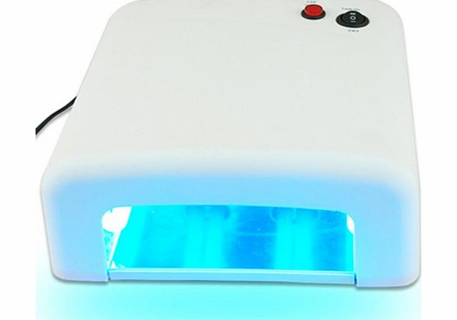 White 36W UV Shellac Saloon Spa Acrylic Gel Curing Lamp Gelish Timer Light Nail Dryer Manicure With 4 pcs 9 Watt Light Tube