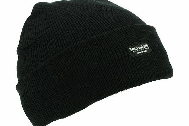 Thinsulate Knitted Beanie Hat - Black - One Size