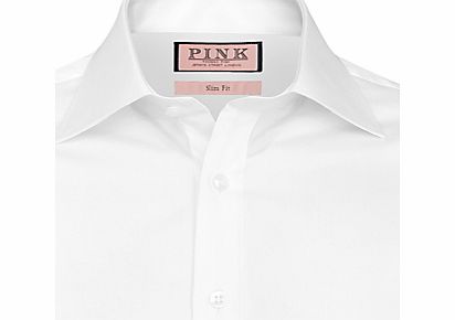 Solid Slim Fit Double Cuff Shirt,