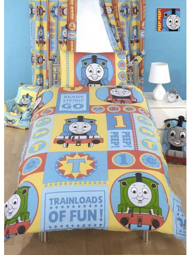 Thomas the Tank Engine Thomas Duvet Cover and Pillowcase Ready Steady Go Design Bedding - Great Low Price