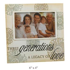 THREE Generations Stone Effect Photo Frame