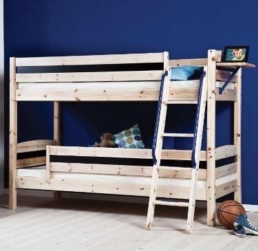 Trendy 27 Natural Pine Bunk Bed with Safety Rail