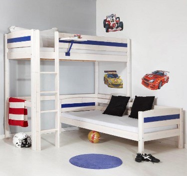 Trendy 31 L-Shaped Bunk Bed in White