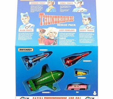 Thunderbirds 1992 Thunderbirds Rescue Pack Thunderbirds 1, 2, 3, 4 and FAB 1 Matchbox Diecast Vehicles