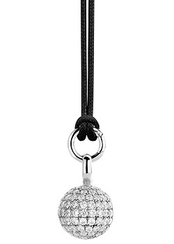 Silver Pave Cubic Zirconia Ball Pendant