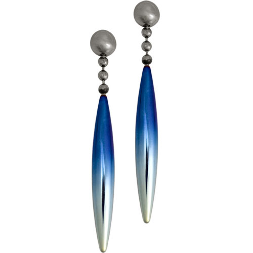 Coloured Drop Titanium Earrings by Ti2 Woman