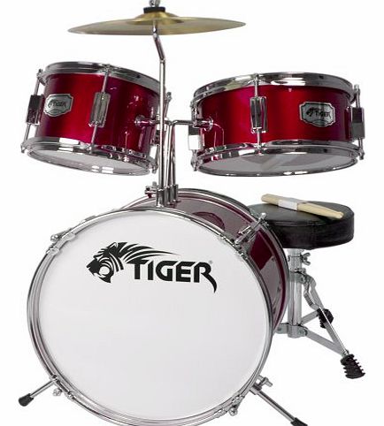 Tiger 3 Piece Junior Drum Kit - Red