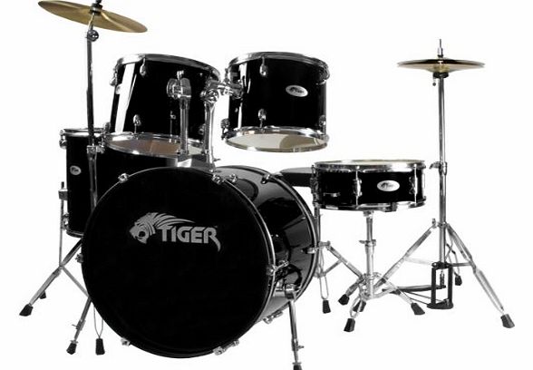 Tiger Music Tiger Full Size Beginner Drum Kit - Black