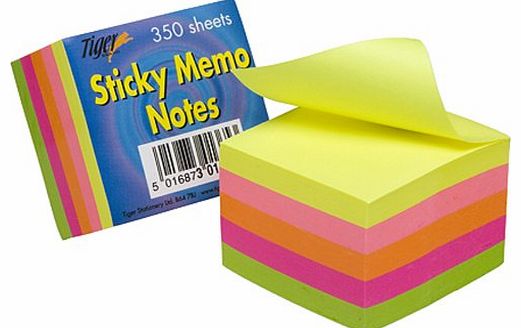 sticky memo notes 350 sheets 2in/5cm square neon block like post its