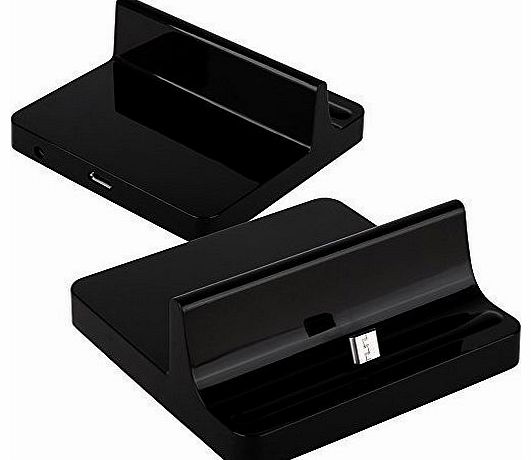 Premium Micro USB Compatible Desktop Charging Dock Stand With Data / Sync Cable For Nokia Lumia 520 Mobile Phone - Black