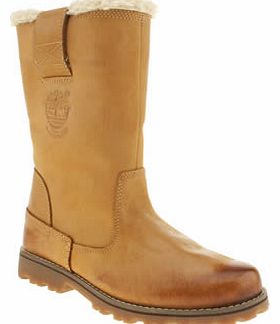 kids timberland tan 8 inch pull on girls youth