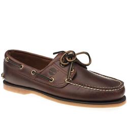 Timberland Male Classic Boat Leather Upper Lace Up Shoes in Brown