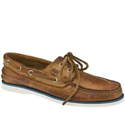 Timberland Male Classic Boat Leather Upper Lace Up Shoes in Natural - Honey