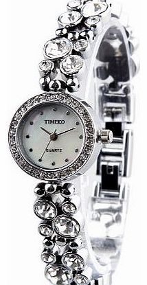 Time100  Fashion Diamond Round Shell Dial Steel Bracelet Ladies Watch #W50120L.01A