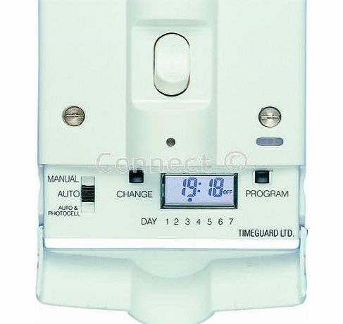 Time Guard 7 Day Digital Security Light Switch (Timeguard products, Accessory) Automatically turn lights on or off at pre-programmed times
