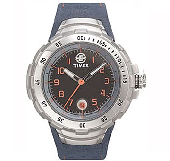 Timex Analogue Watch (grey leather strap)