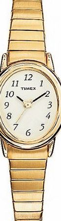 Timex Classic Timex Ladies Oval Face stainless steel gold expansion band watch - T21872PF