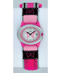 Timex Girls Quartz Pink Butterfly Watch