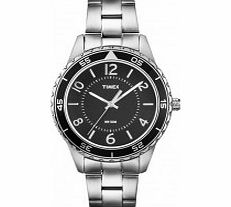 Timex Ladies Black Silver 3 Hand Sport Watch