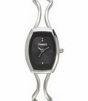 Timex Ladies Black Silver Classic Bracelet Watch