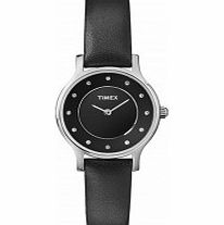 Timex Ladies Classic Black Leather Strap Watch