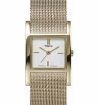 Timex Ladies Pearl Gold Mesh Watch